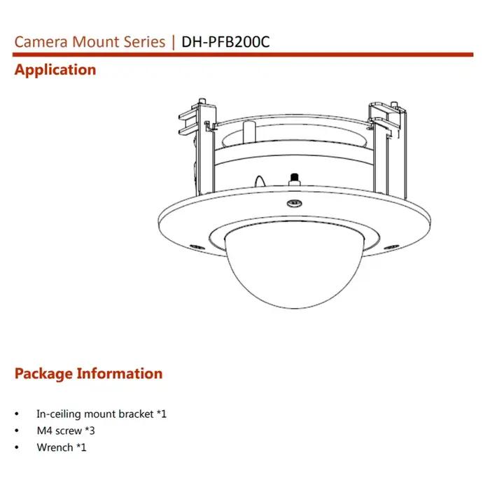 Dahua PFB200C support de montage au plafond supports de caméra SECC et PC