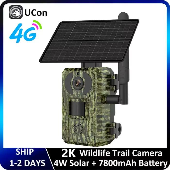 Caméra de chasse UCON APP EU 4G 2K 4W avec batterie 7800mAh