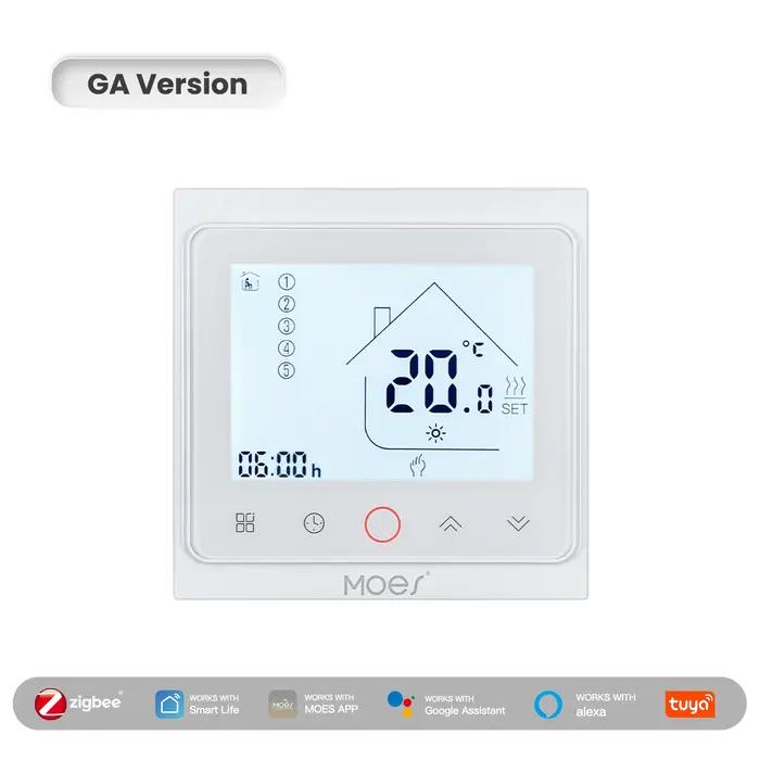 MOES-Thermostat intelligent Zigequation Tuya, contrôle de la température de la pièce, eau, chauffage