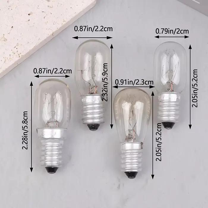 Ampoules LED de rechange pour réfrigérateurs et fours transparentes avec options de couleurs RVB, bleu, modifiable et vert pour une cuisine moderne et fonctionnelle