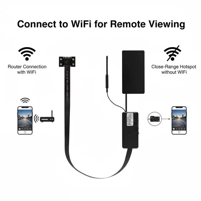 Caméra DIY 4K UHD avec vision nocturne, bouton adhésif portable, caméras WiFi avec carte SD 16 Go, v