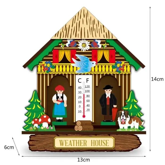 Baromètre de maison en bois créatif