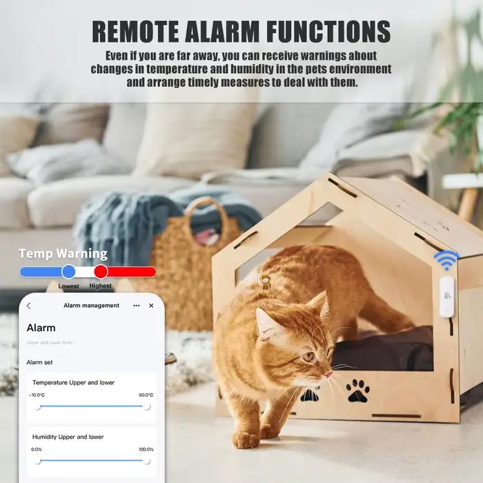 Capteur de Température et Humidité WiFi Tuya Compatible avec Alexa pour Surveillance Intelligente de la Vie Domestique Installation Sans Fil Batterie Alimentation