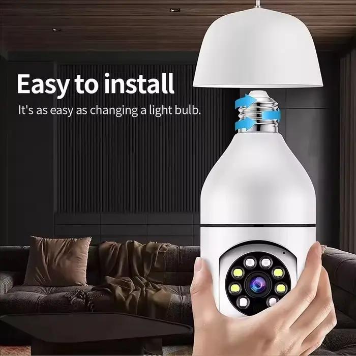 Caméra de surveillance extérieure E27 avec vision nocturne automatique couleur