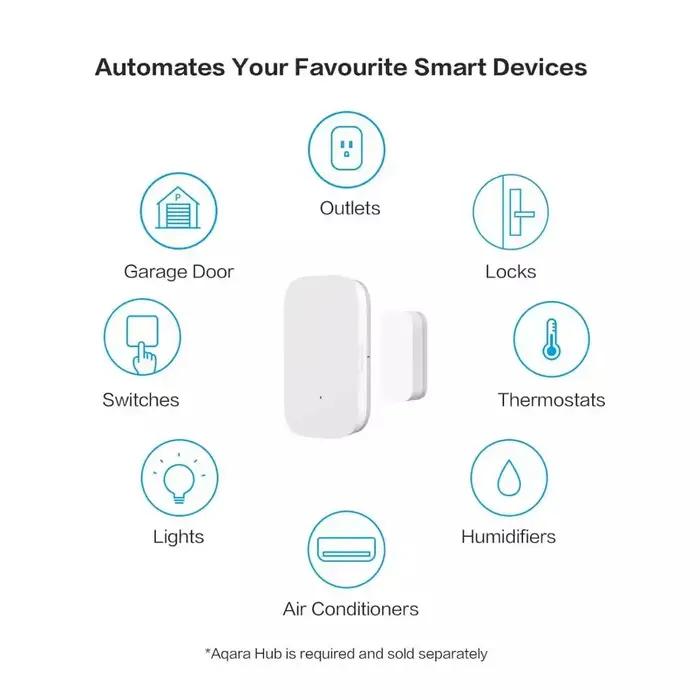 Capteur de porte fenêtre Aqara Zigbee connectivité sans fil alarme intelligente mini pour sécurité quotidienne compatibilité HomeKit Mi Home Aqara Home couleur personnalisable installation facile