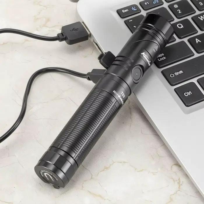 12W SST40 LED lampe de poche tactique 90 degrés rotatif USB Rechargeable torche magnétique chasse Ca