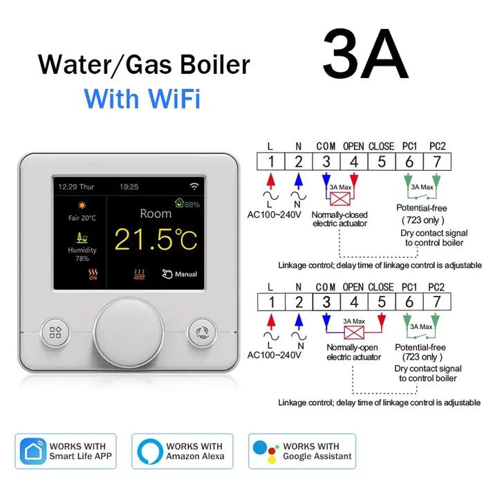 Tuya Smart Home WiFi ThermoandreElectric, Chauffage au sol, Eau, Gaz, Bomicrophone, Termostato, Sol