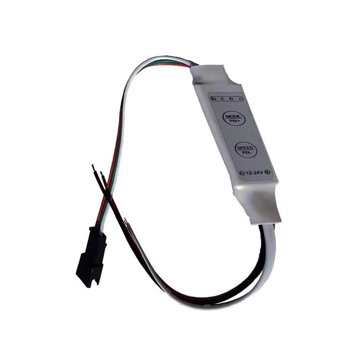 WS2811 LED bande 12V 24V contrôleur de débit Simple Mini 2 touches LED barre de chasse variateur de