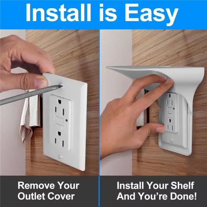 Étagère de prise murale pratique et robuste, support de chargement de téléphone portable, support US
