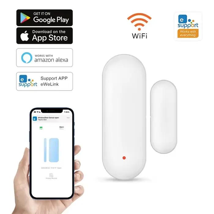 EWelink WiFi - Alarme de sécurité magnétique intelligente pour portes et fenêtres - Surveillance à d