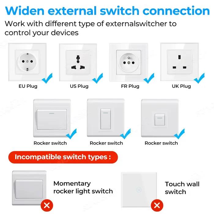 Module de commutation intelligent ZigBee 16A pour contrôle d'appareils domestiques via application mobile et assistants vocaux Amazon Alexa, Google Home Assistant, Alice, SmartThings