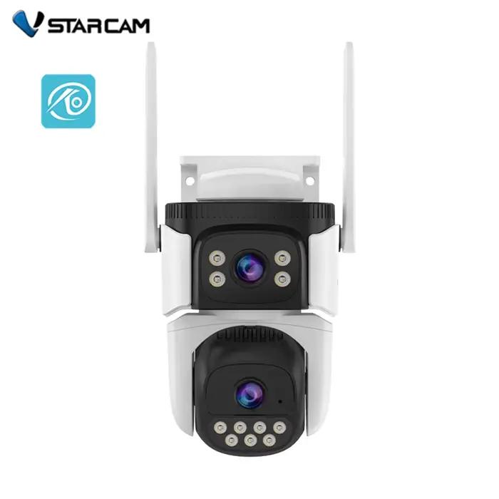 Caméra Dôme IP Wi-Fi Vstarcam 4MP à Double Objectif avec Détection Humanoïde IA en Couleur et Applic
