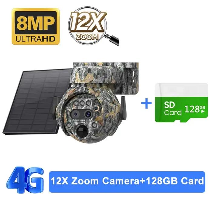 SHIWOJIA 12MP 50X ZOOM optique 4G caméra solaire