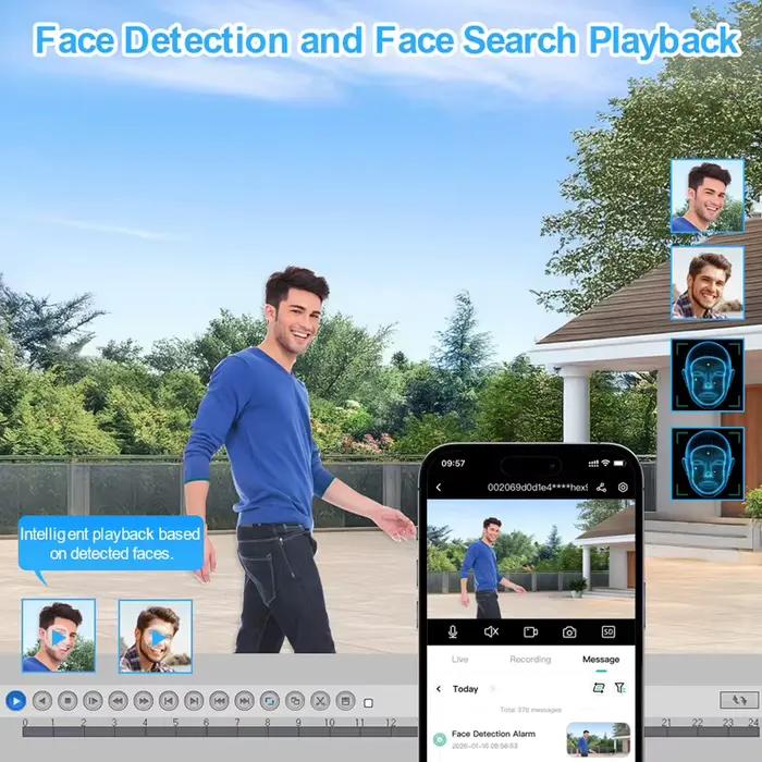 Système de caméra sans fil intelligent 3MP