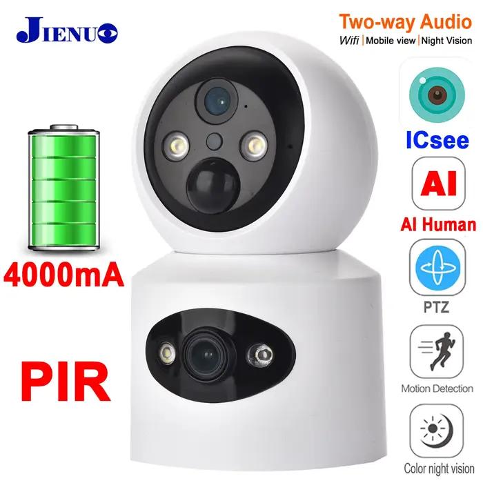 Caméra de surveillance IP PTZ HD HD, dispositif de sécurité domestique sans fil, avec batterie 4000