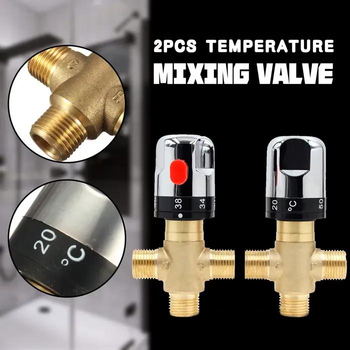 Veuille thermostatique en laiton pour contrôle de température, vanne mixeur bain douche, adaptateur de salle de bains pour cuisine, centre commercial, maison occasions spéciales