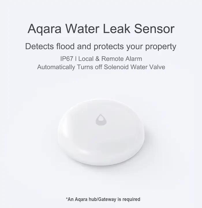 Capteur de fuite d'eau Aqara pour maison détecteur de sécurité alarme à distance compatible Mi Home HomeKit app installation facile résistance à l'eau occasions spéciales