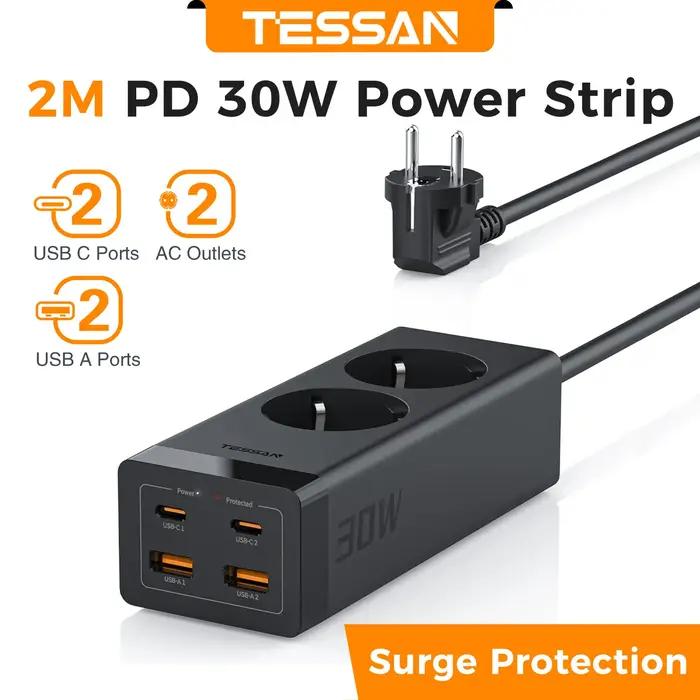 TESSAN 30W GaN multiprise avec 2 prises 2