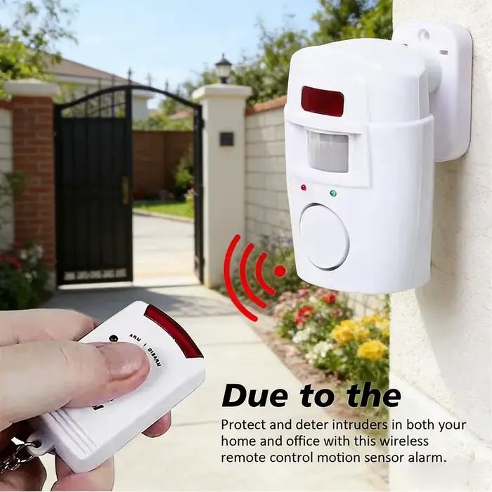 Alarme sans fil à détecteur de mouvement 105 dB pour maison et garage protection sécurité intérieure extérieure avec télécommande
