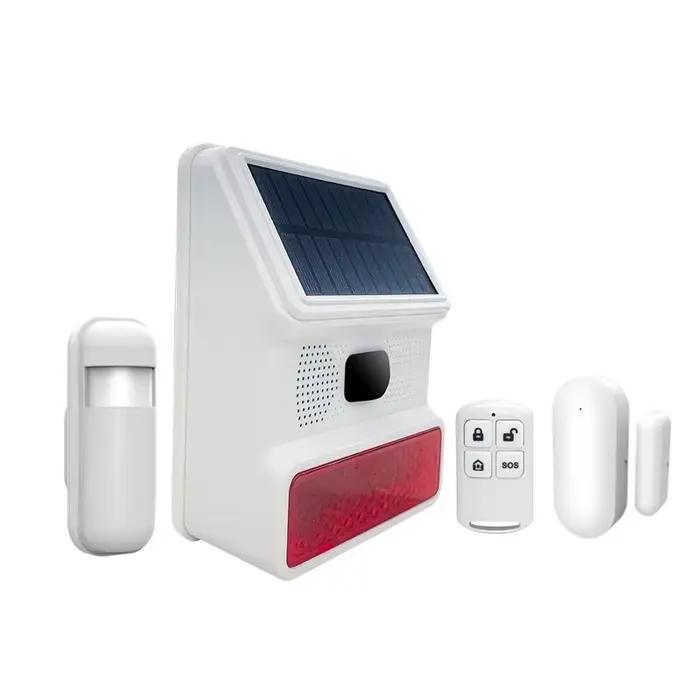 Sirène de haut-parleur solaire sans fil 433MHz sondeur extérieur 100Db super klaxon d'alarme sécurité maison entreprise cadeau anniversaire noel