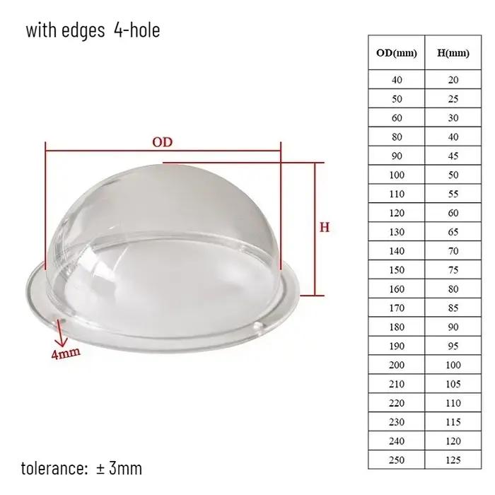 Couvercle de dôme Transparent en acrylique pour caméra de vidéosurveillance intérieure/extérieure hé