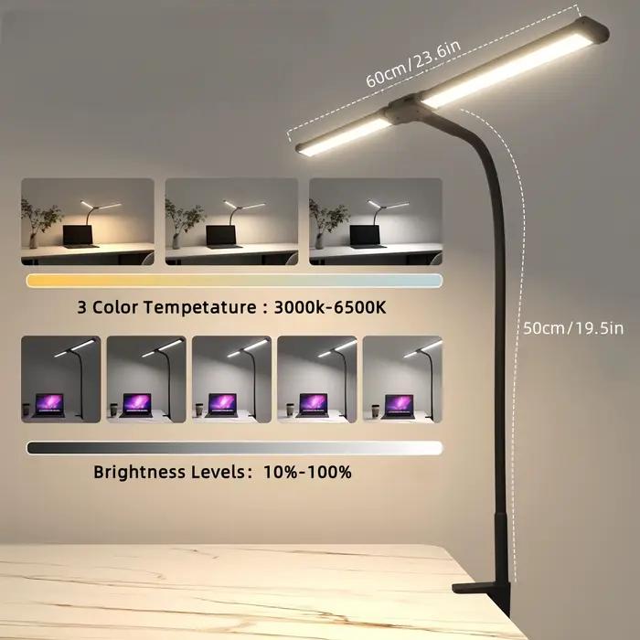 Double tête LED Clip Type télécommande lampe de bureau lampe de lecture lampe de bureau lampe de bur