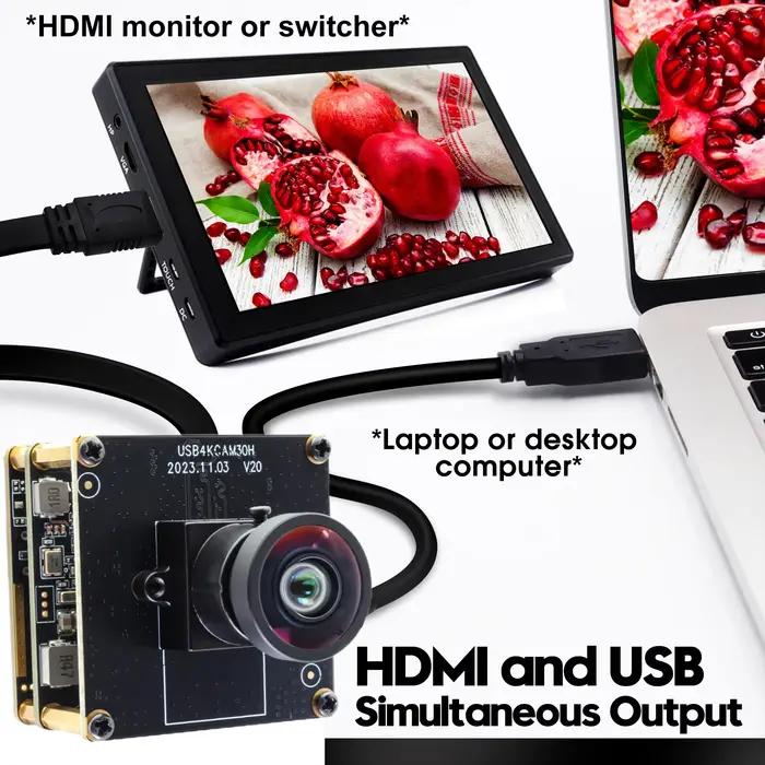 Module de caméra ELP 4K haute vitesse 60fps 3840x2160 grand Angle sans Diteur