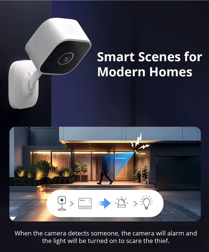 SONOFF CAM Slim Gen2 WiFi caméra de sécurité à domicile intelligente 1080P HD détection de mouvement Audio bidirectionnel eWeLink APP prise en charge Alexa Google