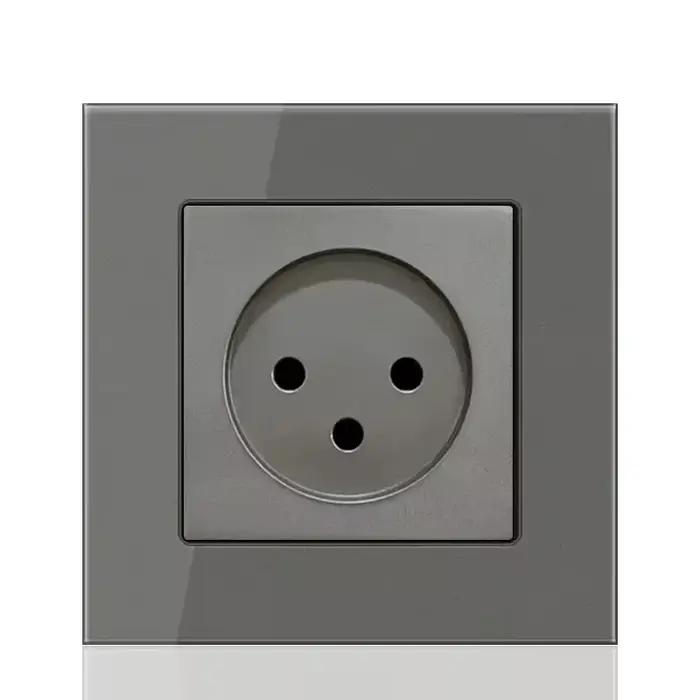 Prise murale électrique Melery Israel avec interrupteur panneau en verre cristal 16A 250V 3 broches pour maison bureau et cuisine occasionnelle sécurité et élégance