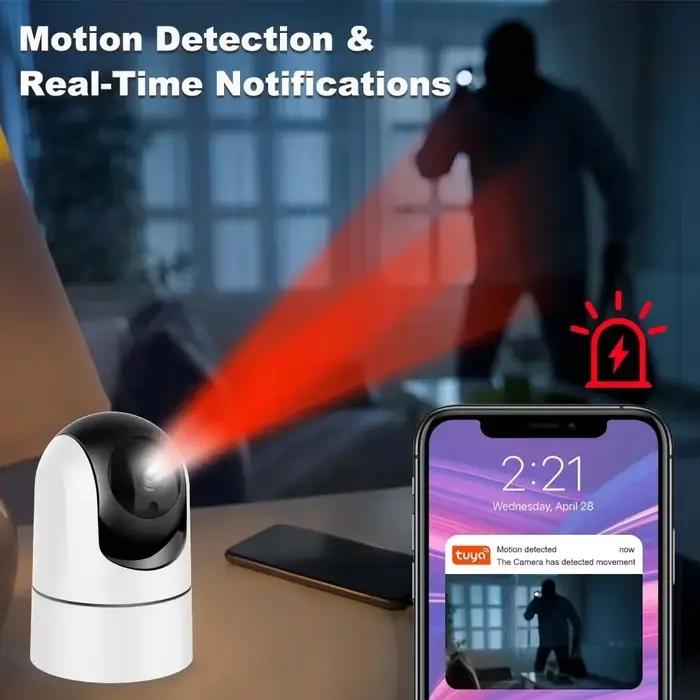 Caméra de surveillance intérieure Tuya 6MP avec suivi automatique, vision nocturne infrarouge, détection de mouvement PIR, deux voies audio, support WiFi 5G, ONVIF, partage de dispositifs, surveillance bébé et maison, occasions spéciales et protection domestique