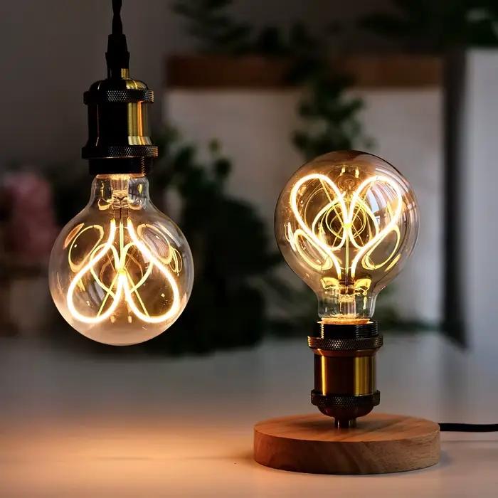 TIANFAN Vintage ampoule Led G95/G30 Edison ampoule 4W Dimmable 220V 110V E26 E27 coeur Filament ampo