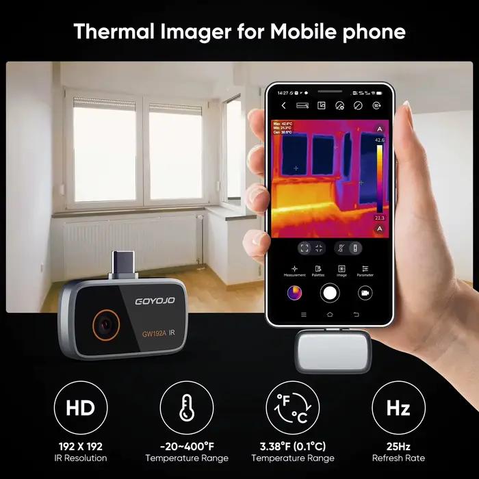 Caméra thermique GOYOJO GW192A pour iPhone et téléphone Android