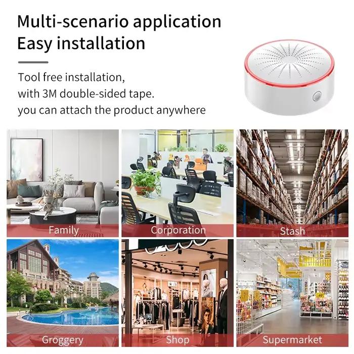 Tuya WiFi ZigBee alarme sirène capteur détecteur son et lumière
