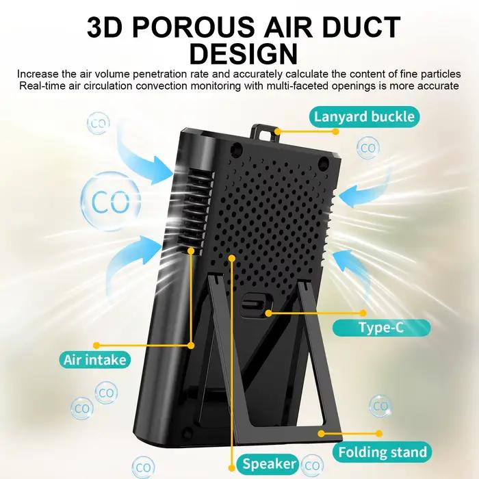 Détecteur de monoxyde de carbone portable avec affichage numérique rechargeable pour la sécurité de la maison, du garage et de la cuisine occasions spéciales