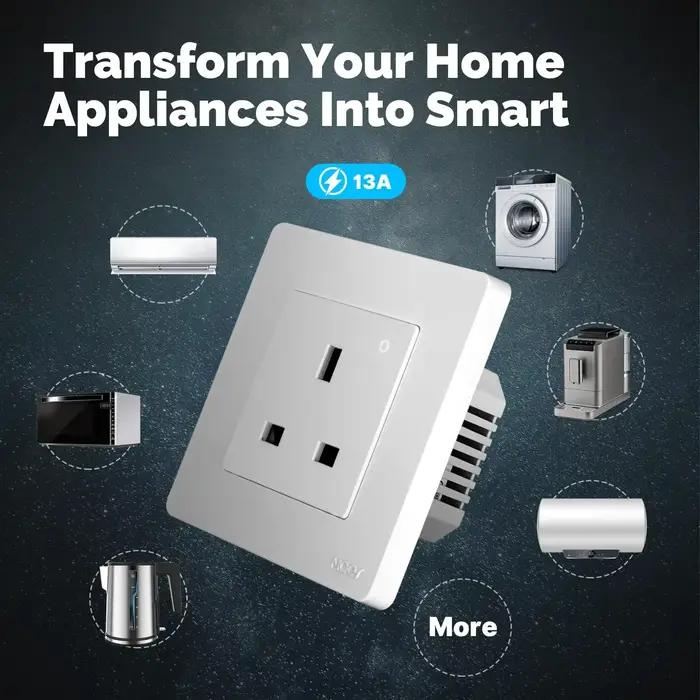 Prise murale intelligente MOES Tuya ZigBee avec surveillance d'énergie et contrôle vocal pour une maison moderne et économe en énergie