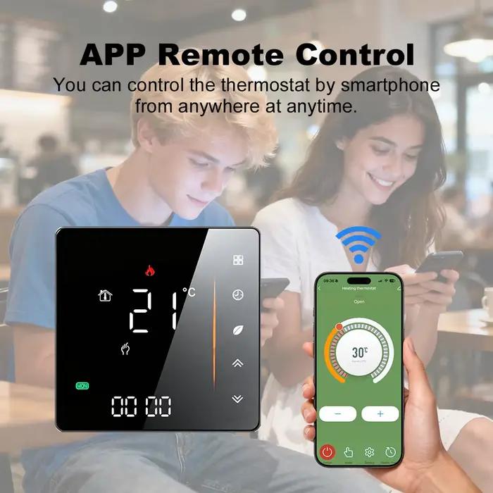 Thermostat Intelligent WiFi Compatible avec Tuya Google Pour Chauffage au Sol Électrique Chaudière à Gaz Contrôle de Température à Distance Programmation Hebdos Sécurité Anti-Gel