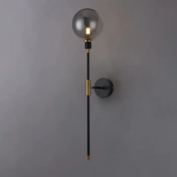 Applique murale Led moderne en forme de haricot magique, boule de verre en fer noir, pour salon, cha