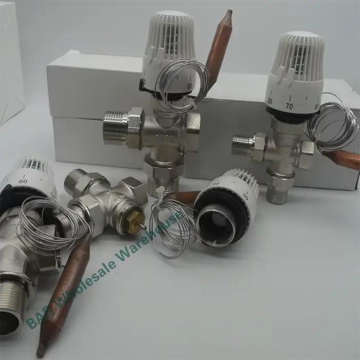Vanne d'aquarium thermostatique à trois voies en laiton