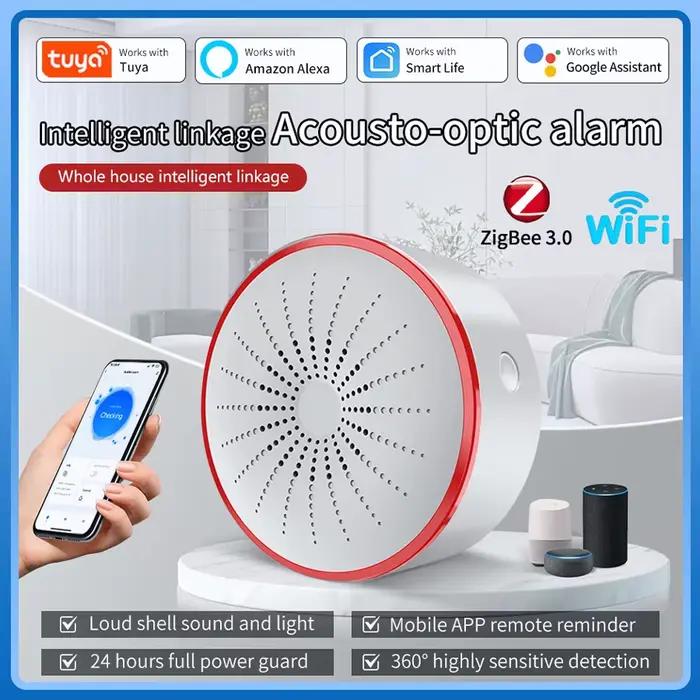 Tuya WiFi ZigBee alarme sirène capteur détecteur son et lumière
