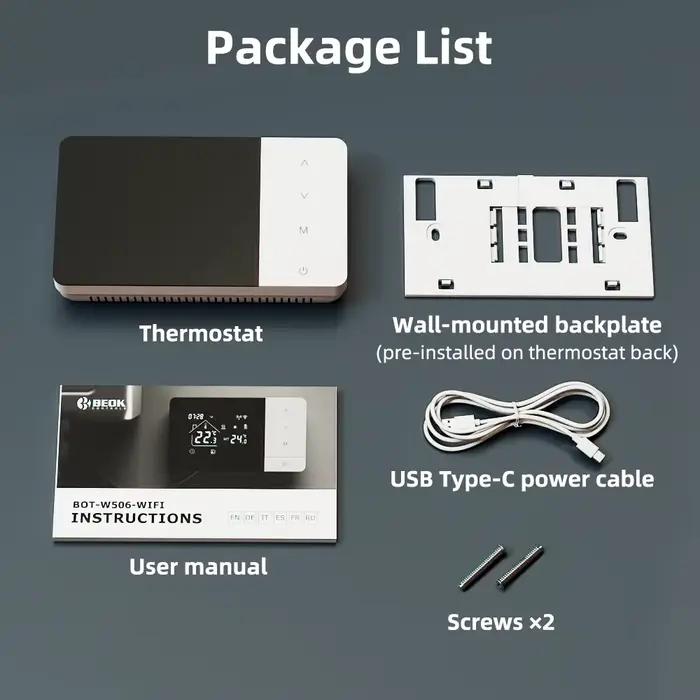 Thermostat intelligent Tuya WiFi pour chaudière à gaz