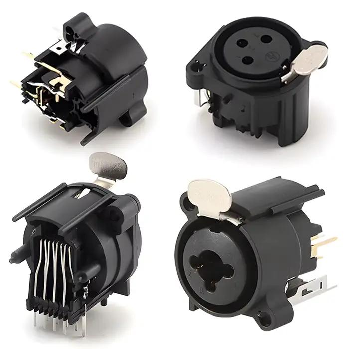 Connecteur XLR Mâle/Femelle RJ45 3 Broches en Plastique Noir Facilitant Connexions Robustes et Fiables pour Audio Professionnel et Passionnés