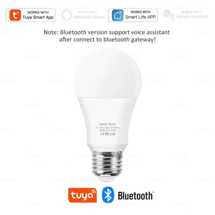 Tuya – ampoule intelligente WiFi/Bluetooth E27 RGB + C + W
