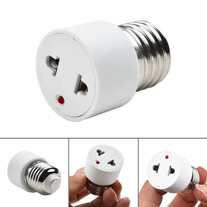 Adaptateur de douille E27 vers prise US EU en plastique PBT noir ou beige pour modernisation luminaire maison photostudio