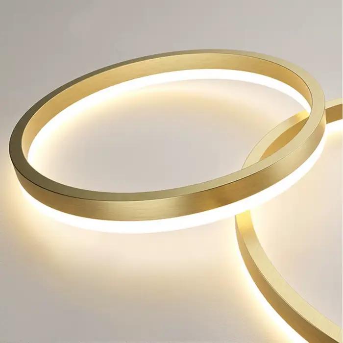 Lustre moderne à LED, anneau circulaire, luminaire suspendu au plafond, noir, loft, salon, salle à m