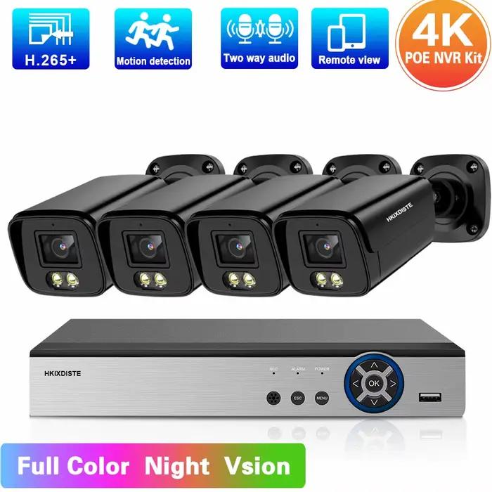 Kit de système de sécurité de caméra de vidéosurveillance, 8MP, 4K, POE, NVR, 8 canaux, vision noctu