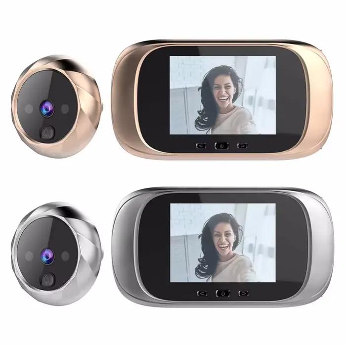 Sonnette Vidéo 90 de 2.8 Pouces avec Écran LCD Numérique et Détection de Mouvement Appareil de Permission Électronique avec Œil de Chat Occasions Spéciales Sécurité Maison Entrée Moderne