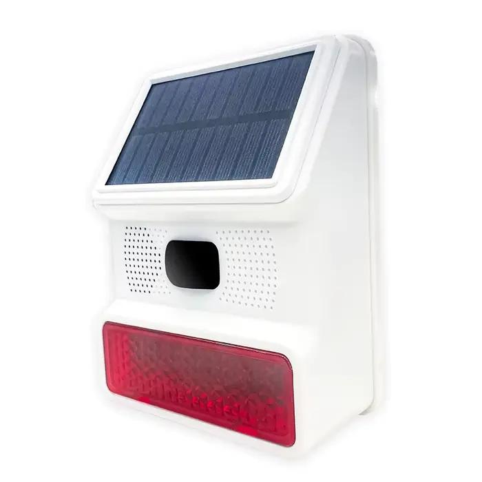 Sirène de haut-parleur solaire sans fil 433MHz sondeur extérieur 100Db super klaxon d'alarme sécurité maison entreprise cadeau anniversaire noel