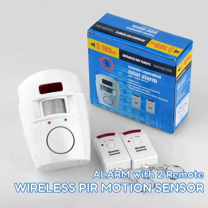 Alarme sans fil à détecteur de mouvement 105 dB pour maison et garage protection sécurité intérieure extérieure avec télécommande