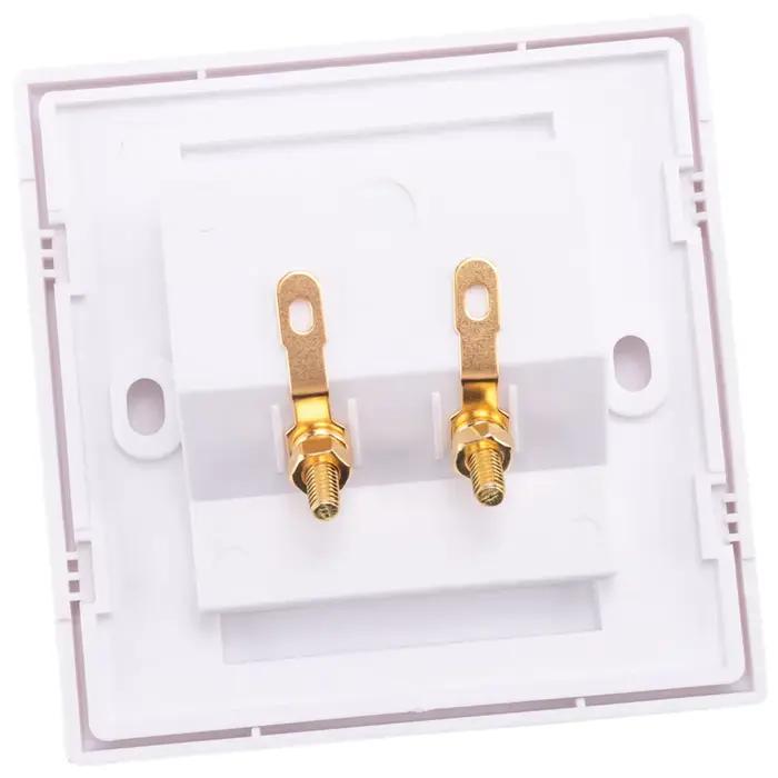 Port de connexion de prise murale avec haut-parleur 2 prises, blanc