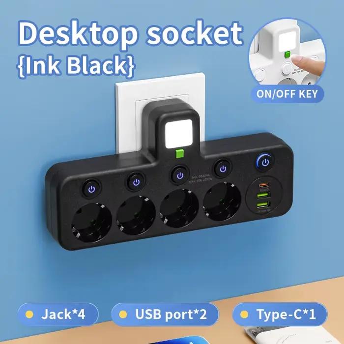 Prise ue prise électrique 5 prises sans rallonge avec ou sans cela Ports USB type-c deux spécificati
